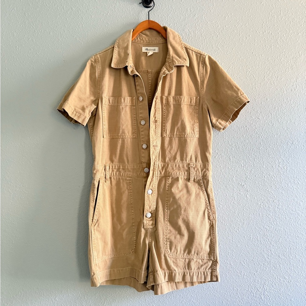 Madewell Short Coverall in Tan M